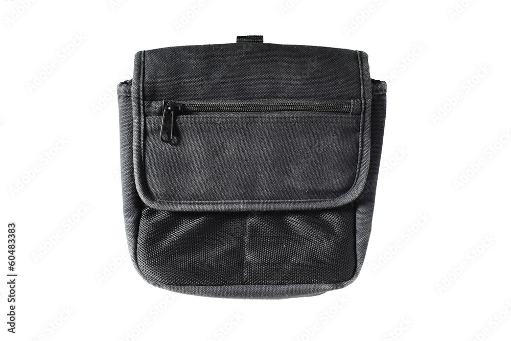 Black fabric canvas bag isolated on white background Black fabric canvas bag isolated on white background