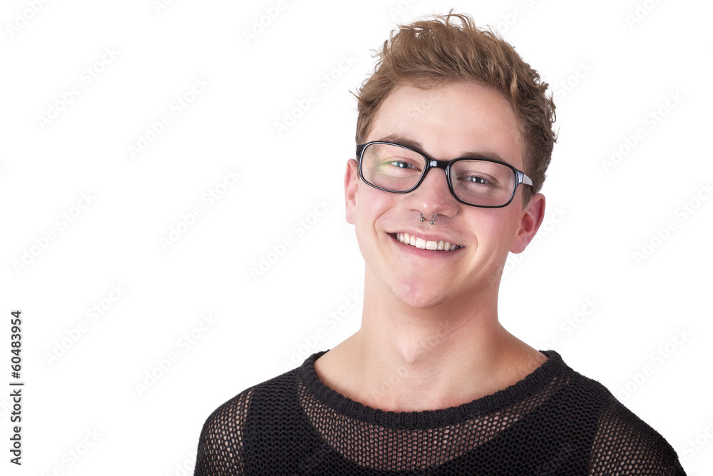 Young casual man with glasses Young casual man with glasses