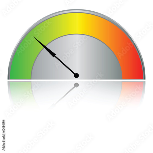 Speedometer buttonisolated on white (vector)