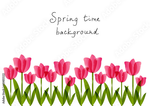 Pink  tulips border for Your design