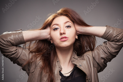 Young girl represents model