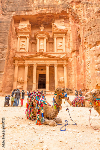 Al Khazneh in the ancient Jordanian city of Petra.