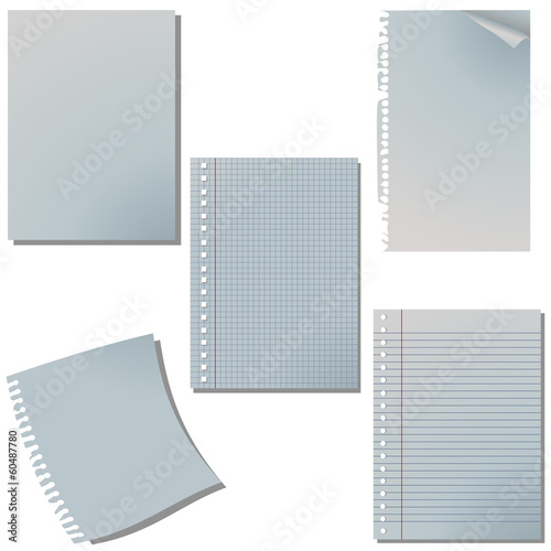 Blank sheets of paper