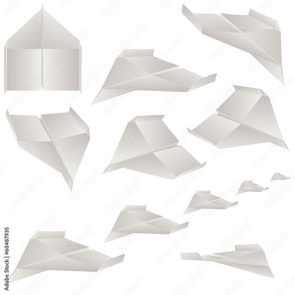 © YbYt Design - Paper plane set on white