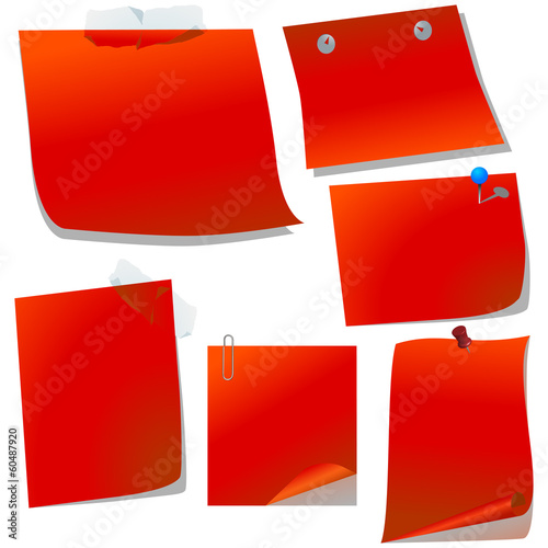 Red blank memo paper.