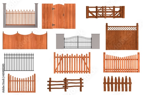 Valokuva realistic 3d render of fences