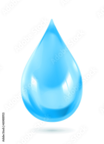 Blue water drop icon, vector