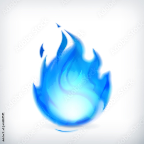 Blue fire, vector icon