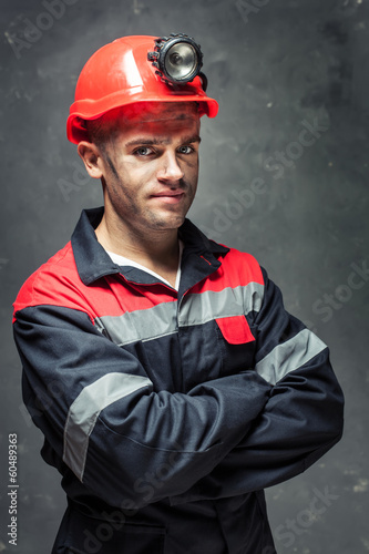 Obraz na płótnie Portrait of coal miner