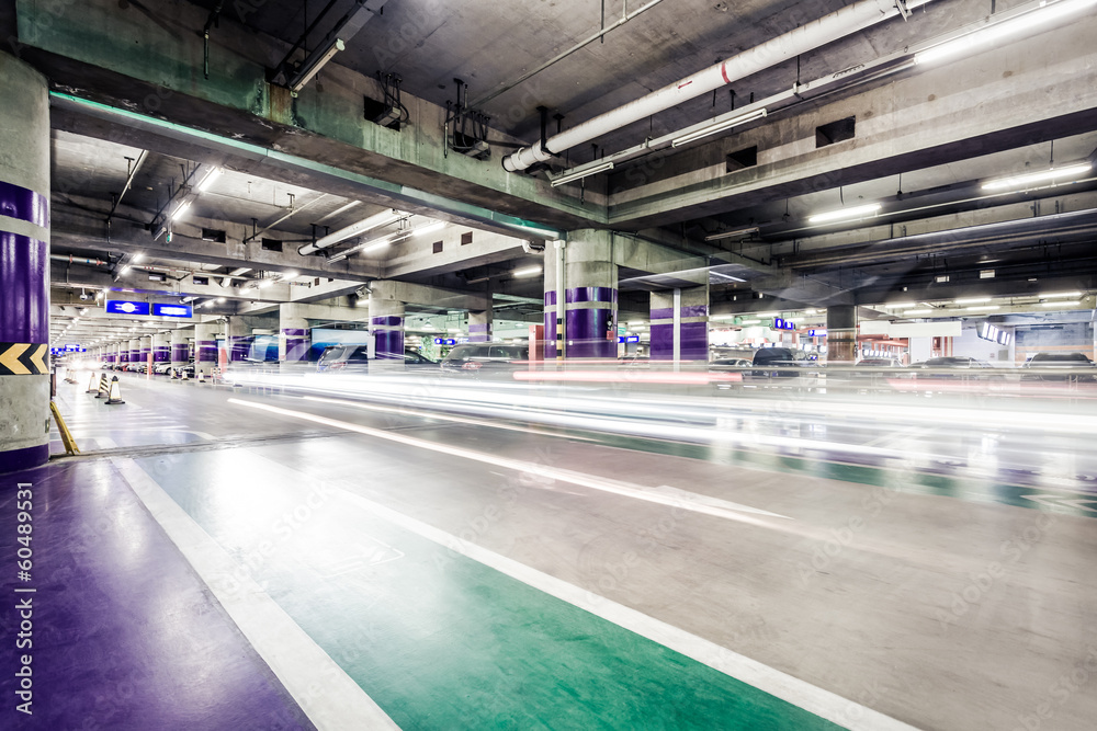 Fototapeta premium Underground parking aisle