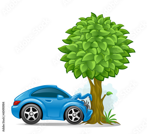 Car crashed into tree