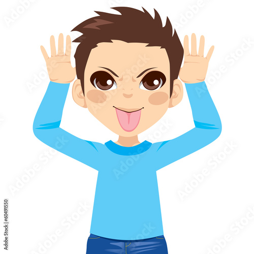 Boy Mocking Expression