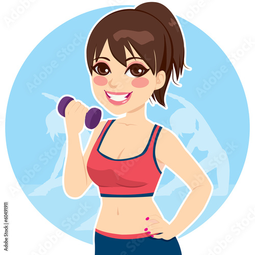 Brunette With Dumbbell