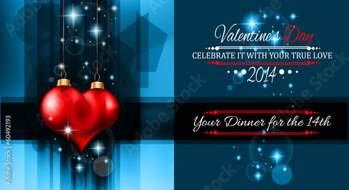 Valentine's Day template with stunning hearts