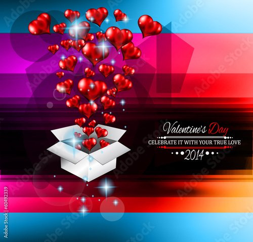 Valentine's Day template with stunning hearts