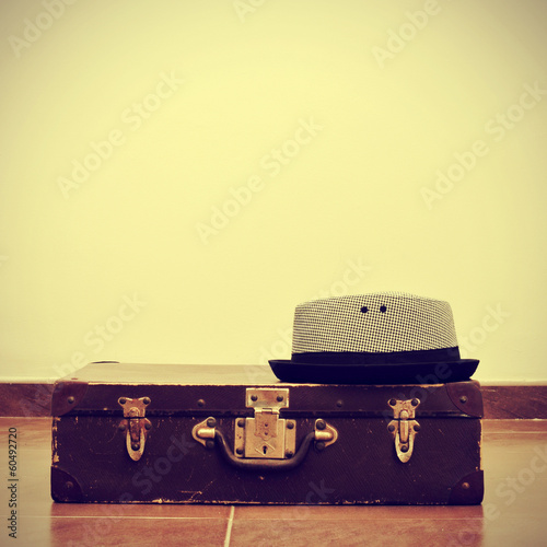 hat and old suitcase