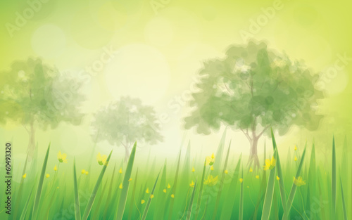 Vector spring  landscape.