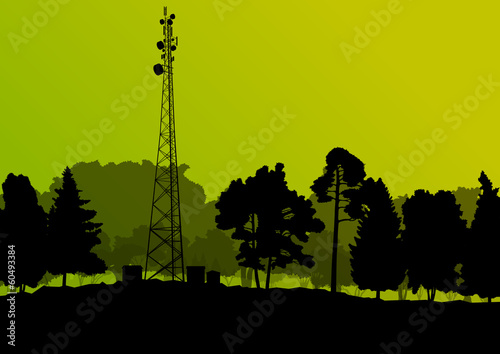 Telecommunications mobile phone base station radio tower with en