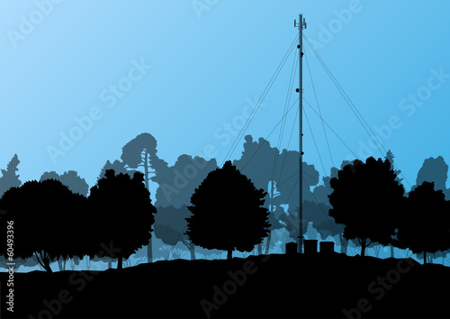 Telecommunications mobile phone base station radio tower with en