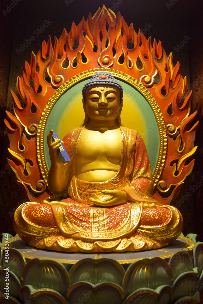 Buddha with mobile