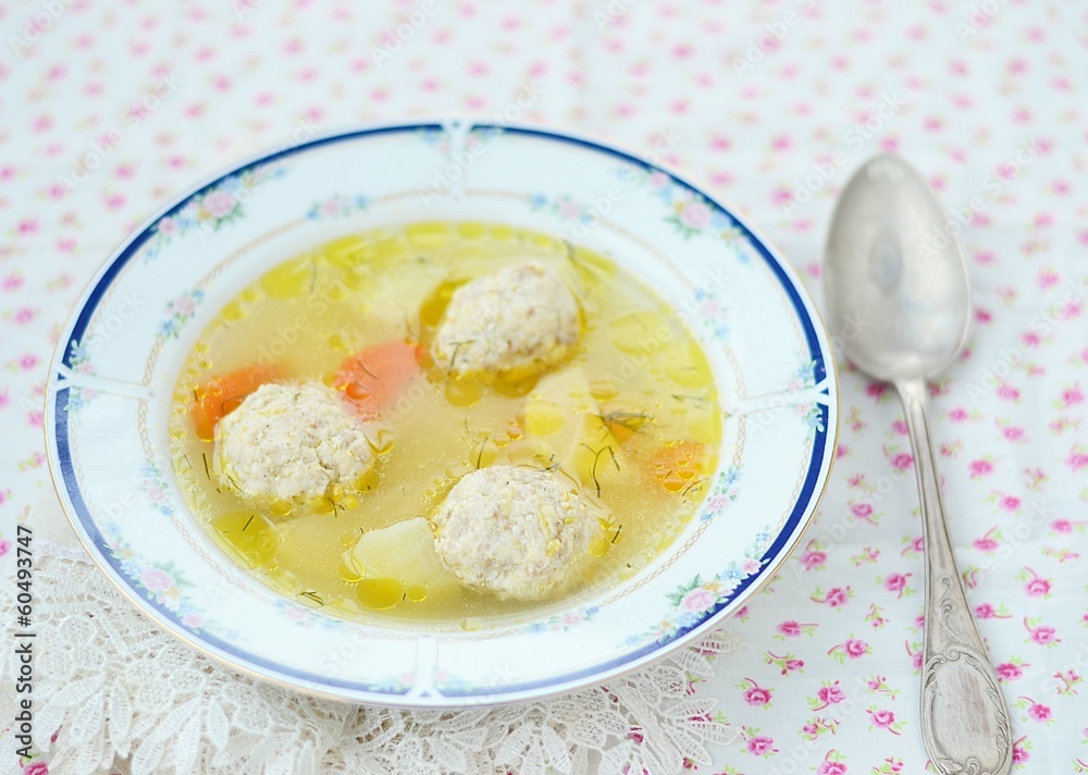 chicken soup with fricandel chicken soup with fricandel