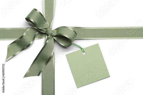 note card with ribbon bow