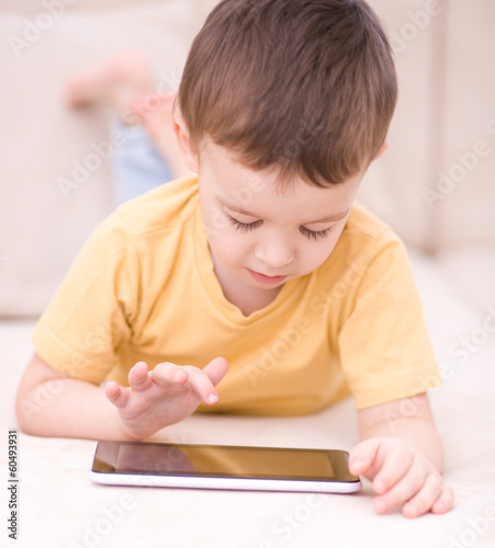 Boy using tablet