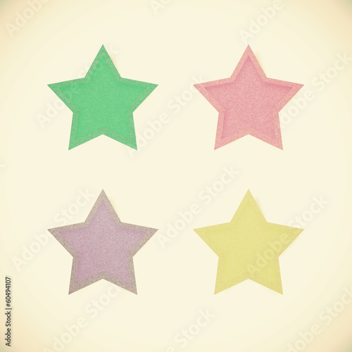 star recycled paper on vintage tone background
