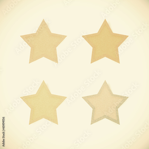 star recycled paper on vintage tone background