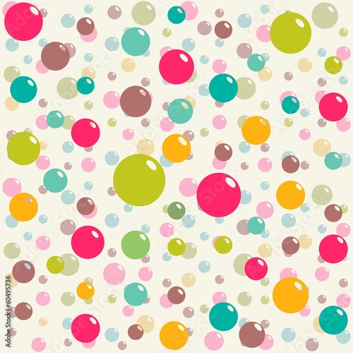 Fototapeta Naklejka Na Ścianę i Meble -  Abstract seamless white pattern with colorful  balls (vector)