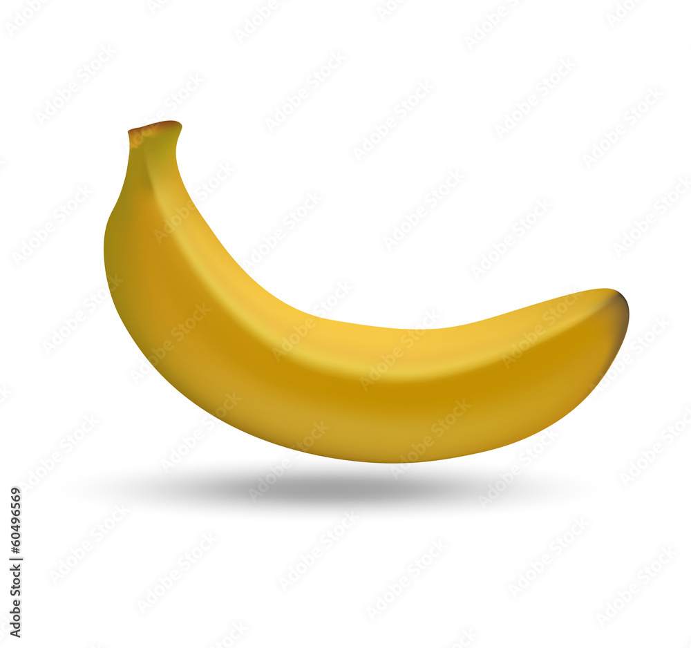 Figure ripe banana on a white background