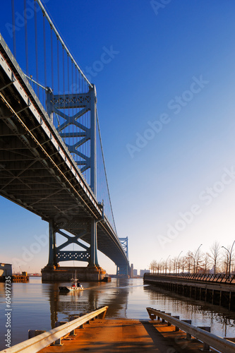 View of Philadelphia's Ben Franklin bridge