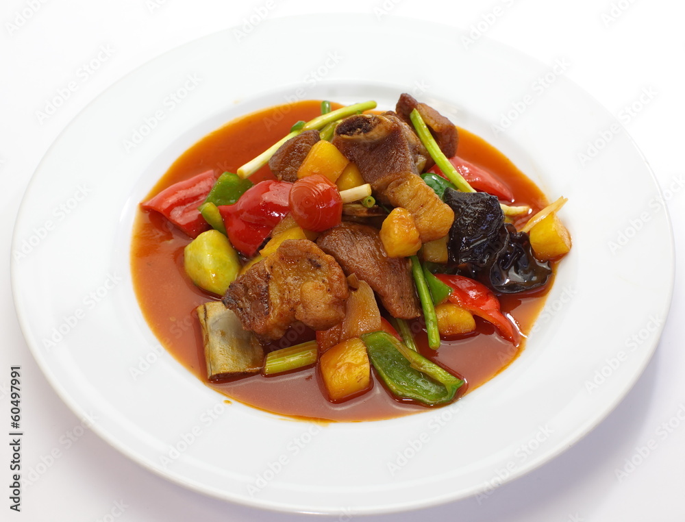 sweet and sour sauce fried with pork sweet and sour sauce fried with pork