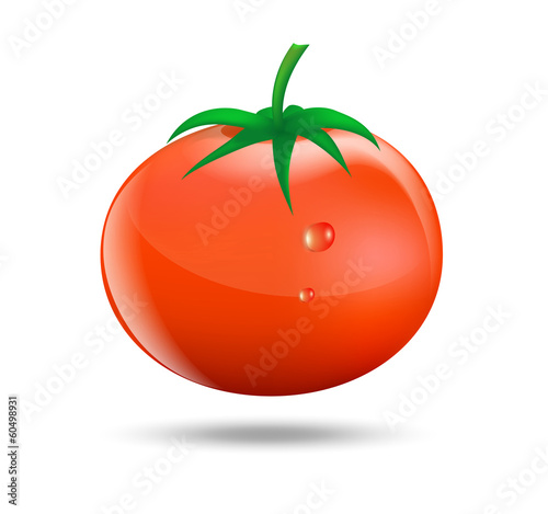Figure ripe tomato on white background
