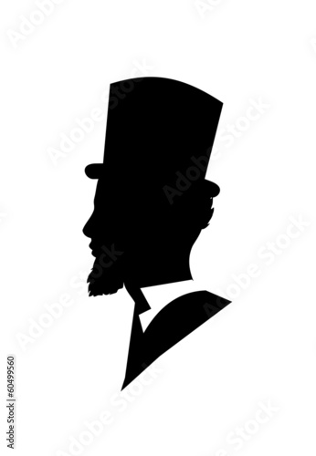 Gentleman head profile shape vector