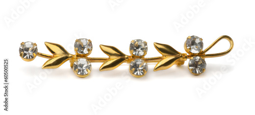 Canvastavla Gloden floral brooch