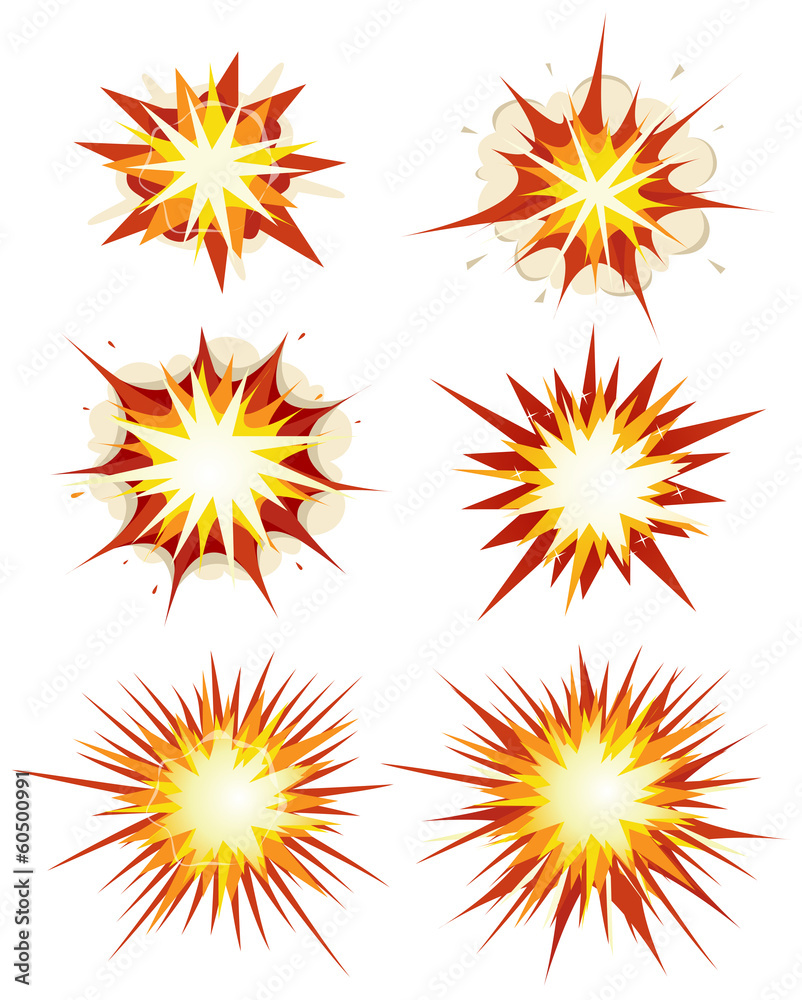 Comic Book Explosion, Bombs And Blast Set