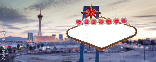 Photography Blank Welcome To Las Vegas neon sign