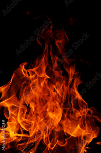 fire on black background