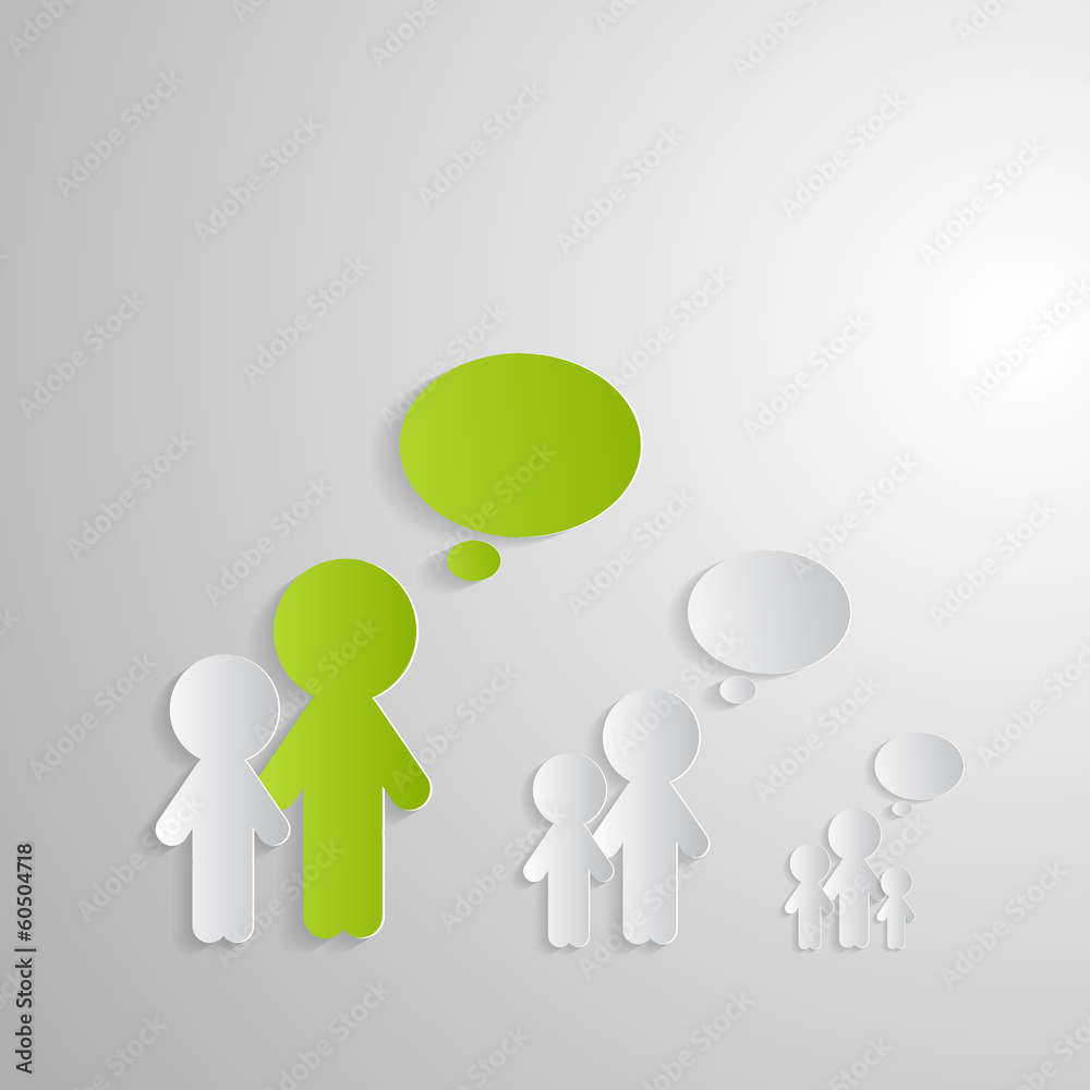 Vector Cut Paper People With Empty Speech Bubbles Vector Cut Paper People With Empty Speech Bubbles