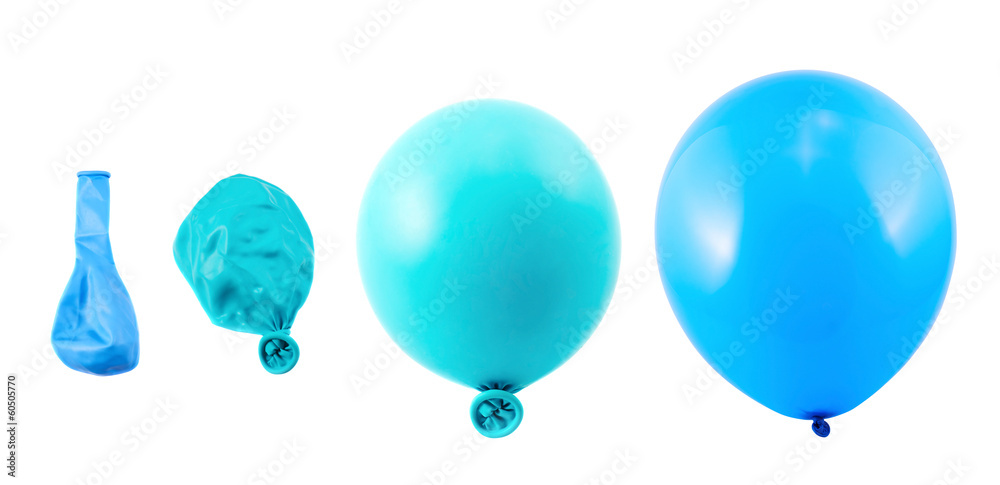 Póster Four stages of balloon inflation isolated – Cuadro para Pared ...