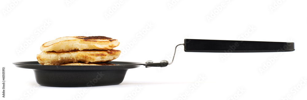 Heart shaped flapjack pancake in a pan