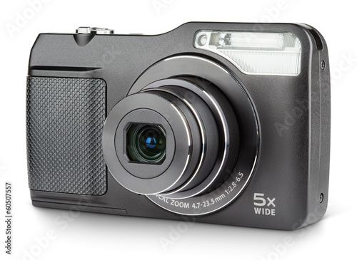 Vászonkép Digital compact camera isolated on white with clipping path