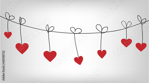 Hearts on a string vector