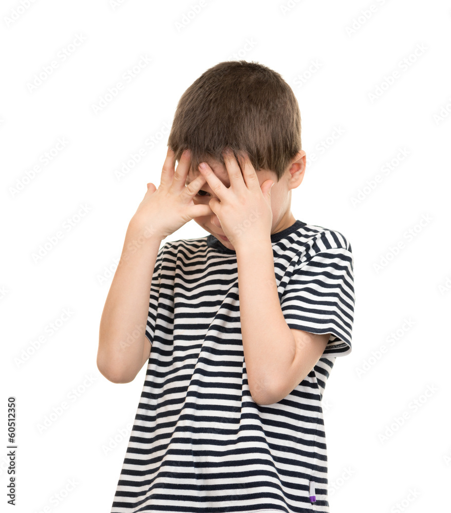 sad boy covers his face hands sad boy covers his face hands