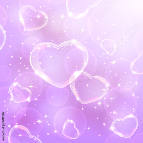Shine background with hearts