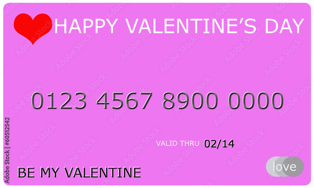 Happy Valentine's Day Credit Card