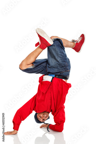 Breakdancer stand on arms
