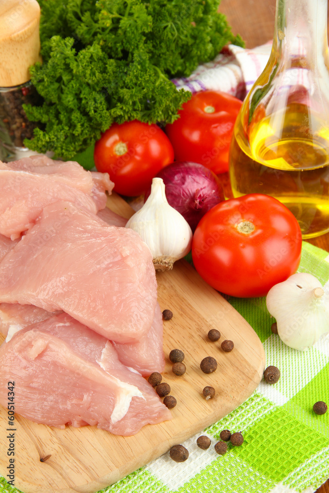 Raw turkey meat close up Raw turkey meat close up