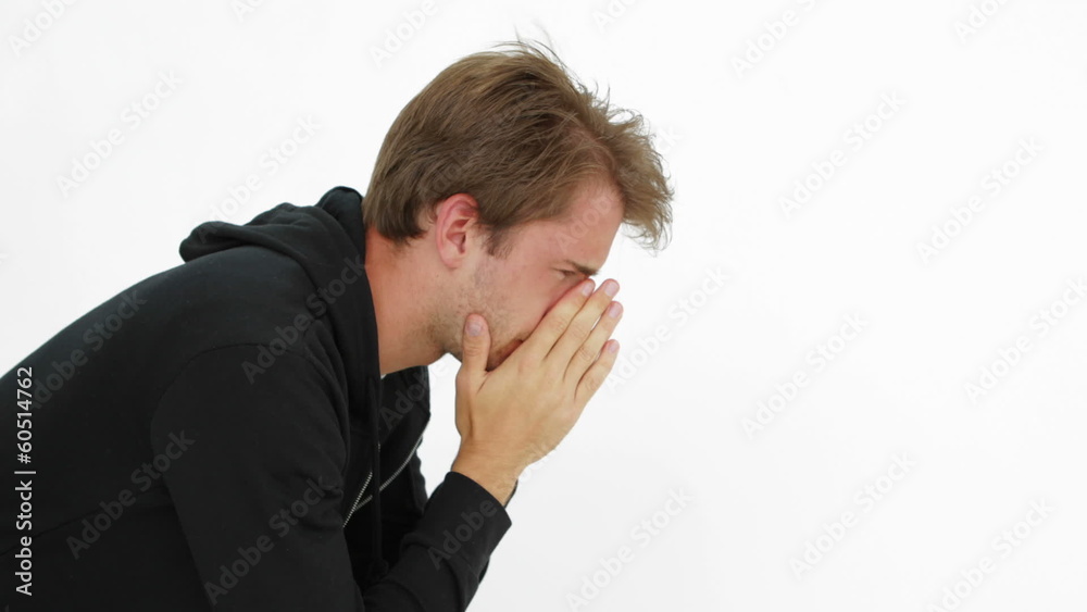 Desperate young man thinking about his life Desperate young man thinking about his life